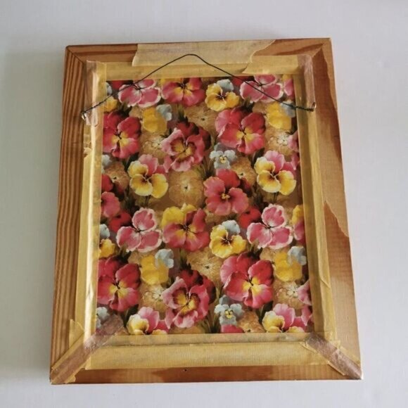 Vintage Framed Pansy Seeds Cross Stitch Art, Flowers Floral Matted Gardener Art - Picture 6 of 10